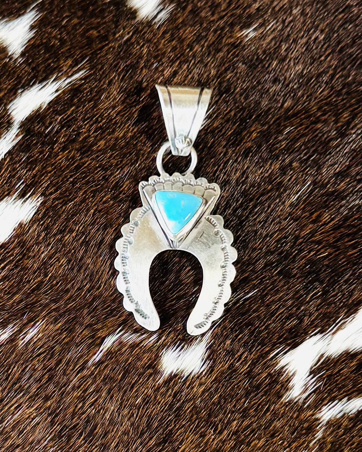 Sterling Naja Triangle Turquoise Pendant