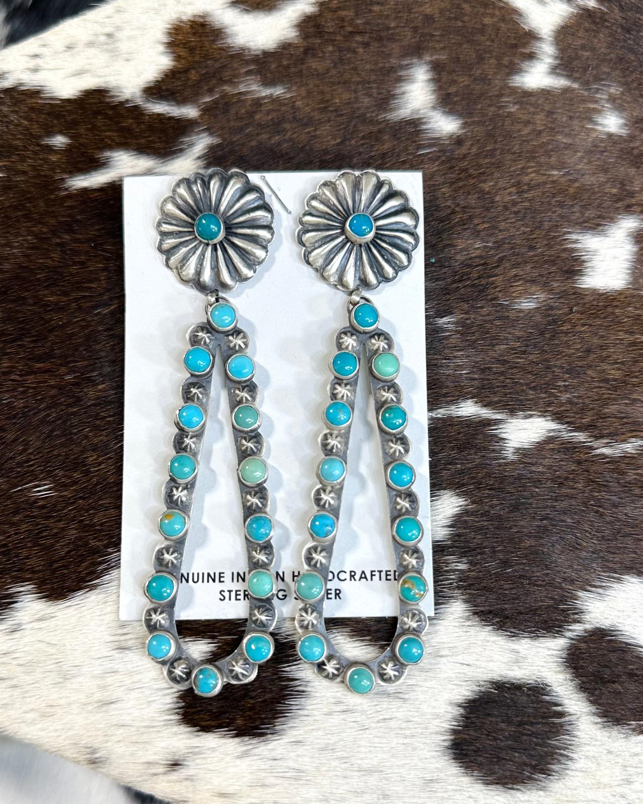 Concho Stud Teardrop Dangles *Native