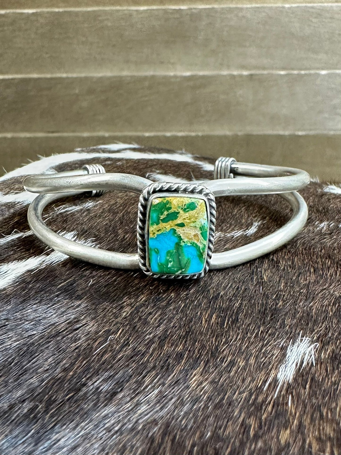 Sterling Sonoran Square Stone Cuff