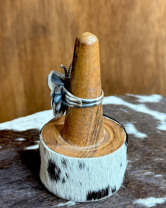 T. Yazzie Adjustable Turquoise & Spiny Ring *Native