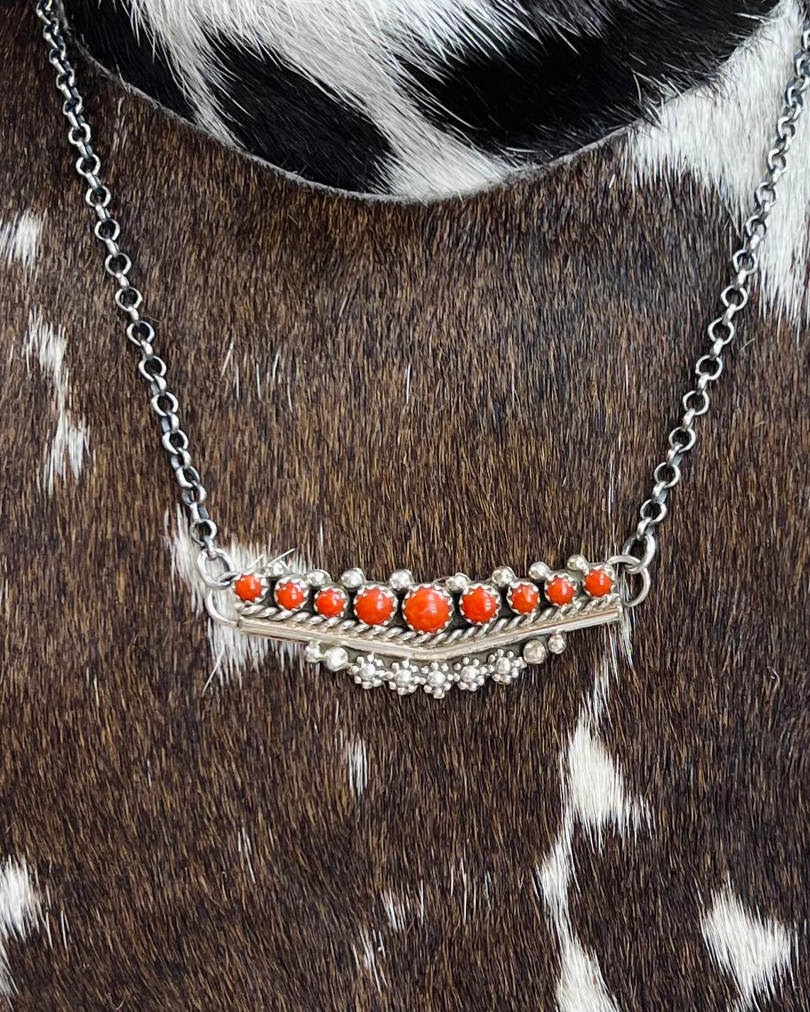 Multi Coral Stone Necklace *Native