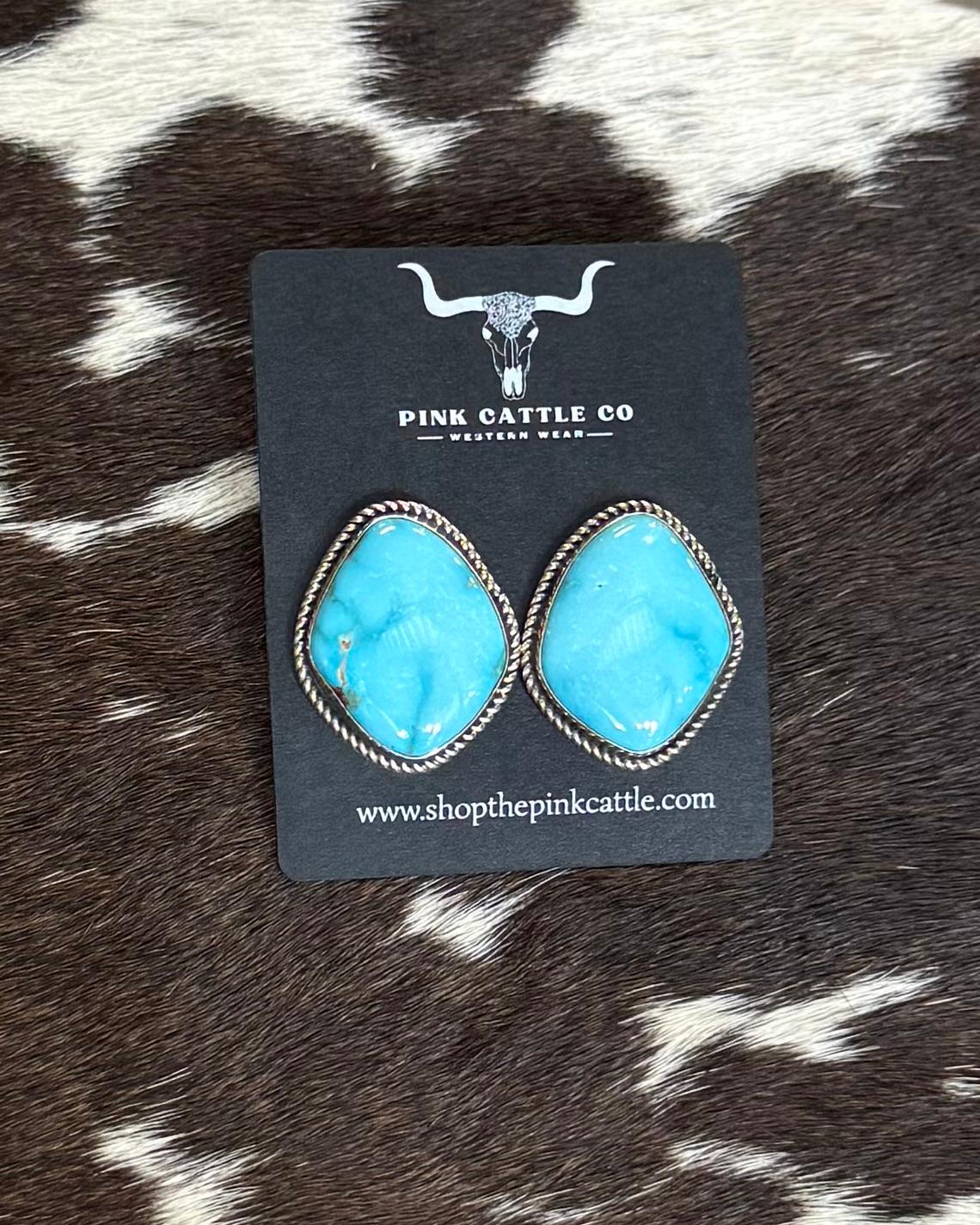 Turquoise Diamond Shape Studs *Native