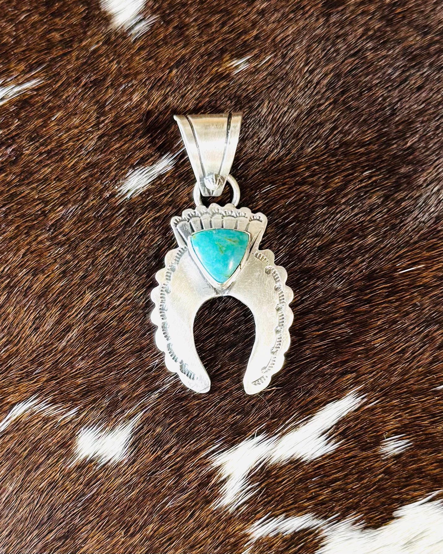 Sterling Naja Triangle Turquoise Pendant