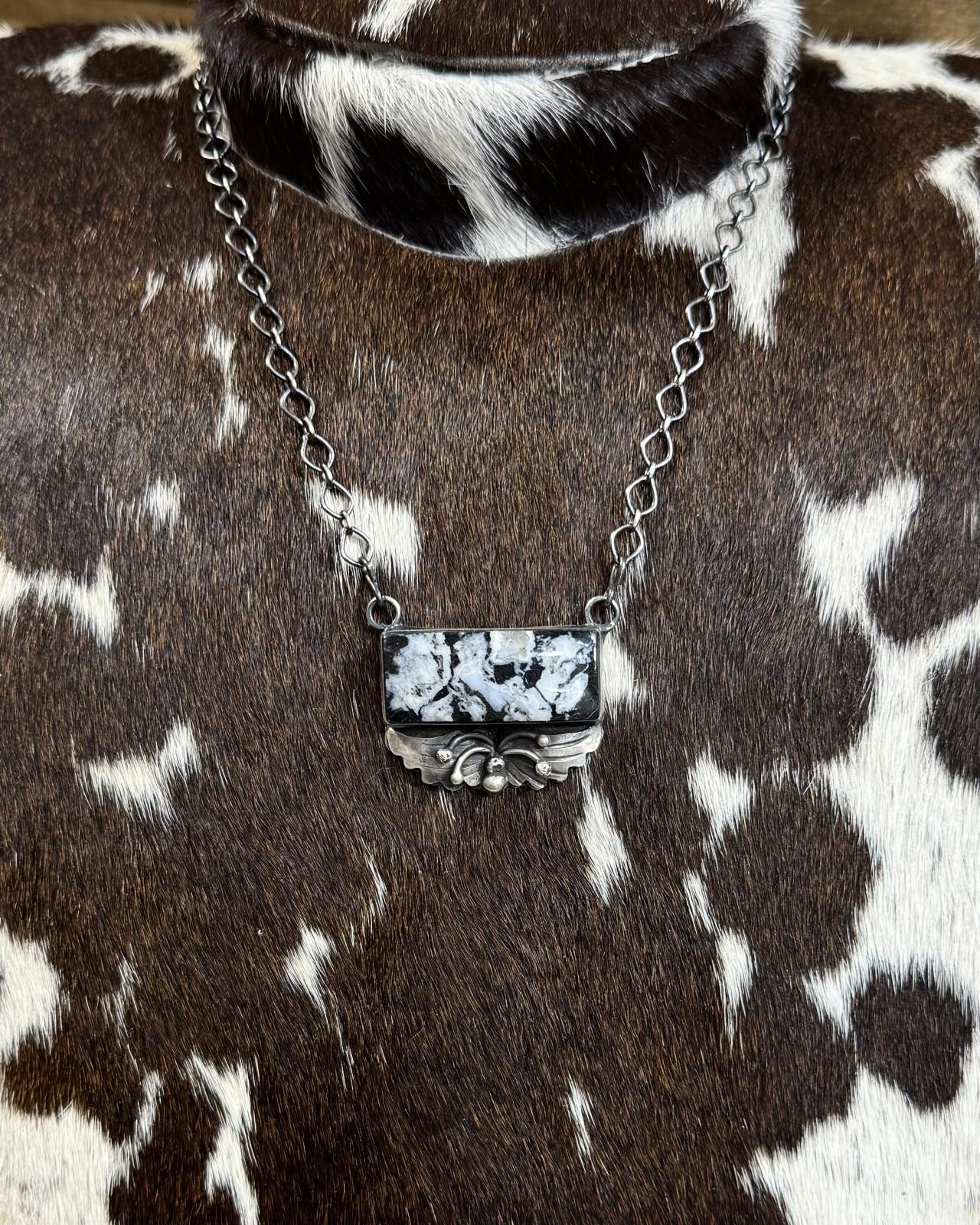 Benny Begay White Buffalo Border Necklace *Native