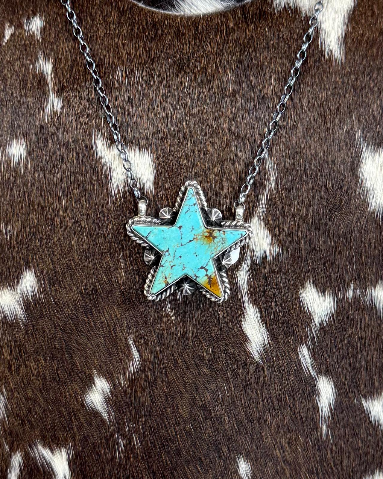 Donovan Skeet Turquoise Star Rope Necklace *Native