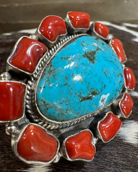 Perfectly Imperfect Coral & Kingman Ring *NON Native