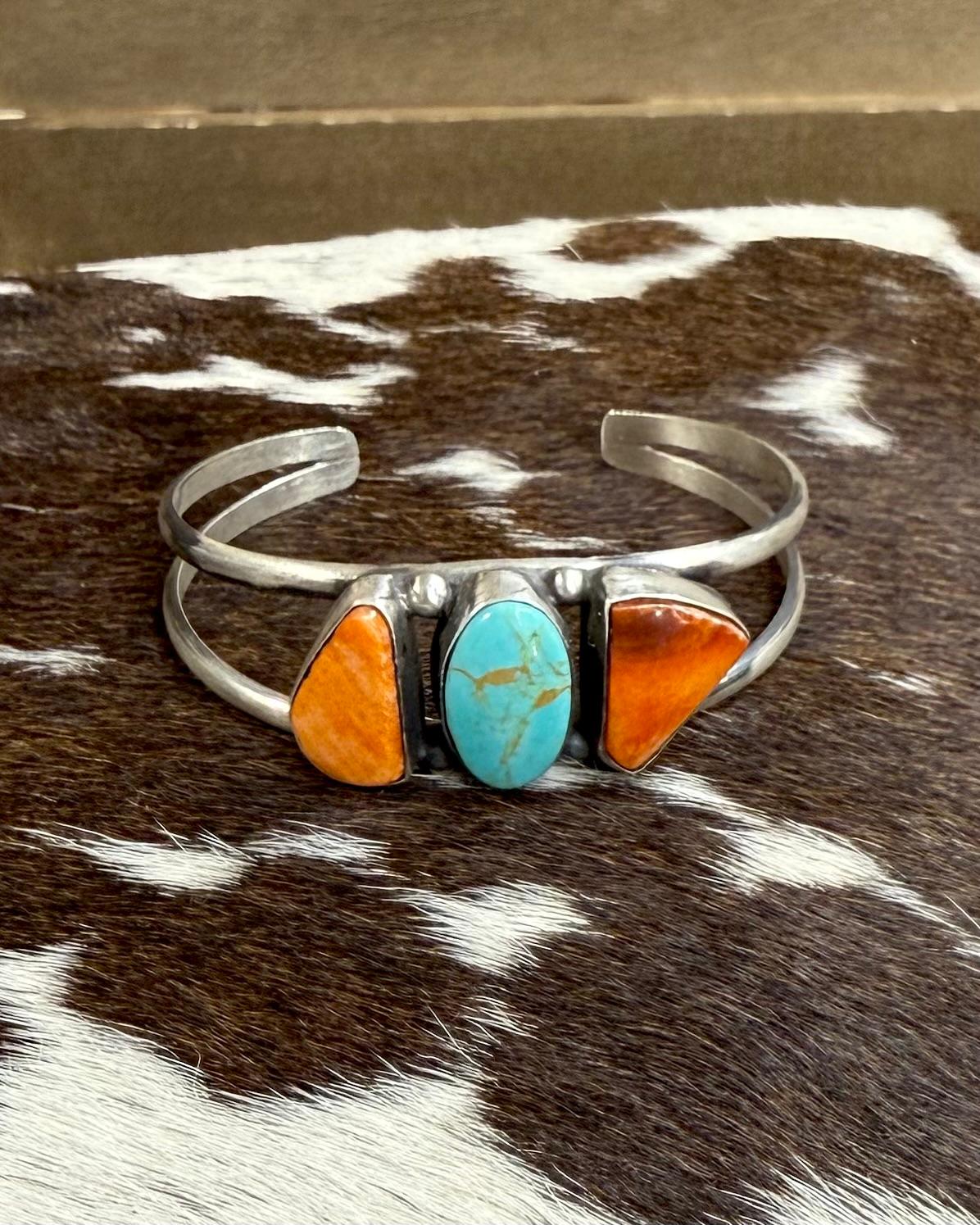 Augustine Largo Spiny & Kingman 3 Stone Cuff *Native