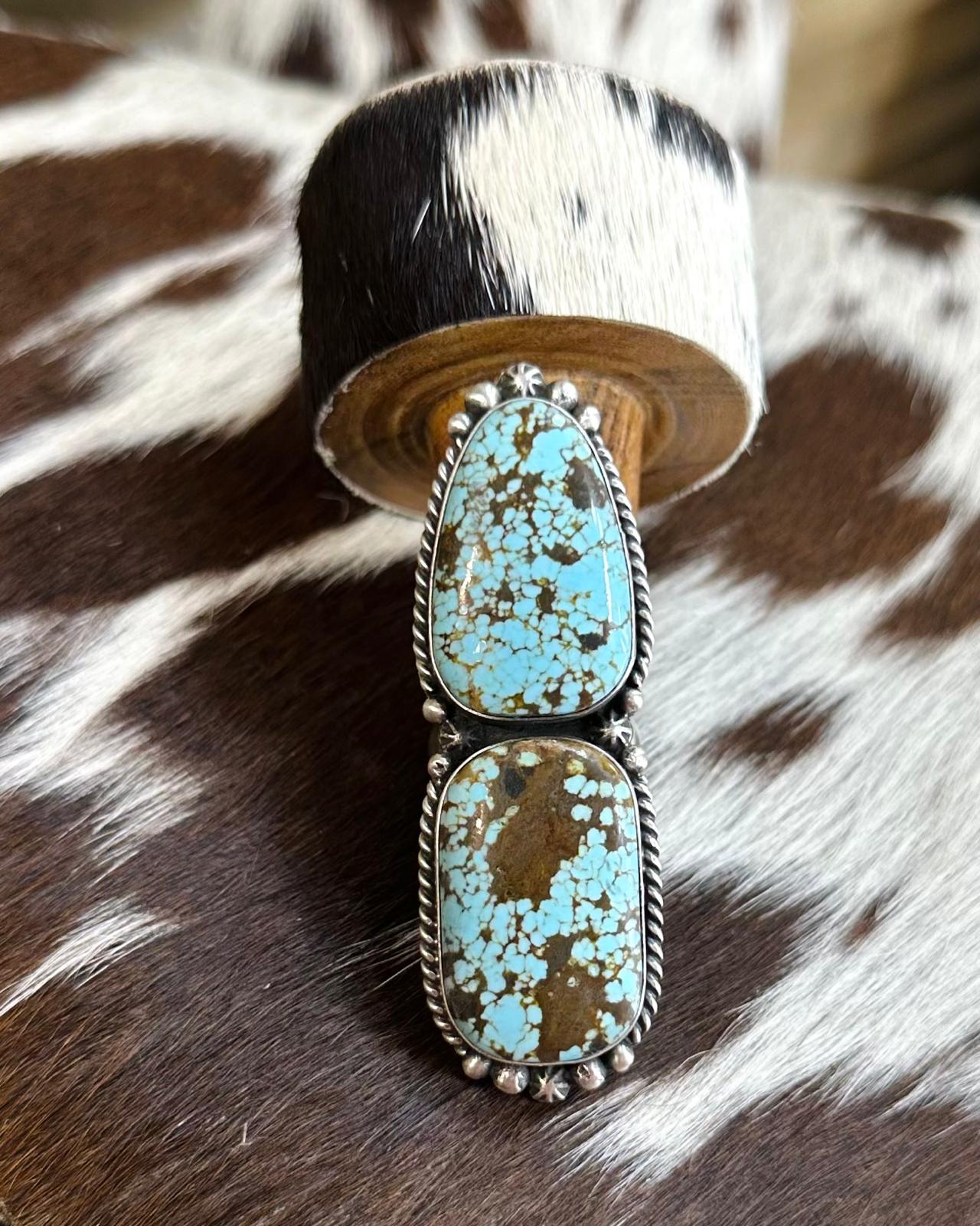 Eugene Balone #8 Adjustable 2 Stone Ring *Native