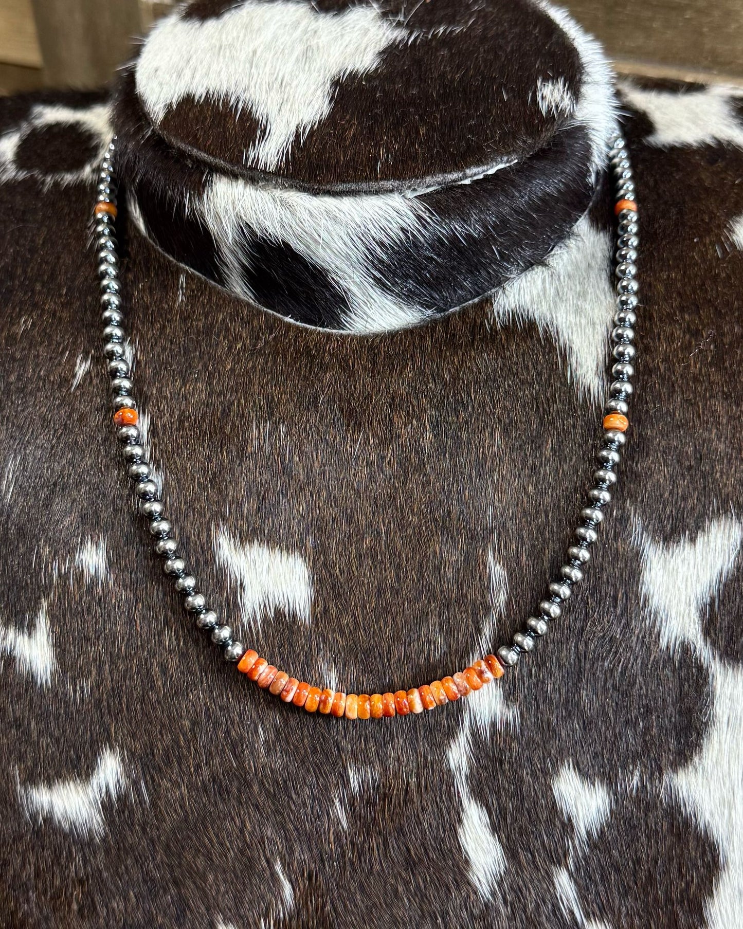 16" Spiny Sterling Pearl Stacker Necklace