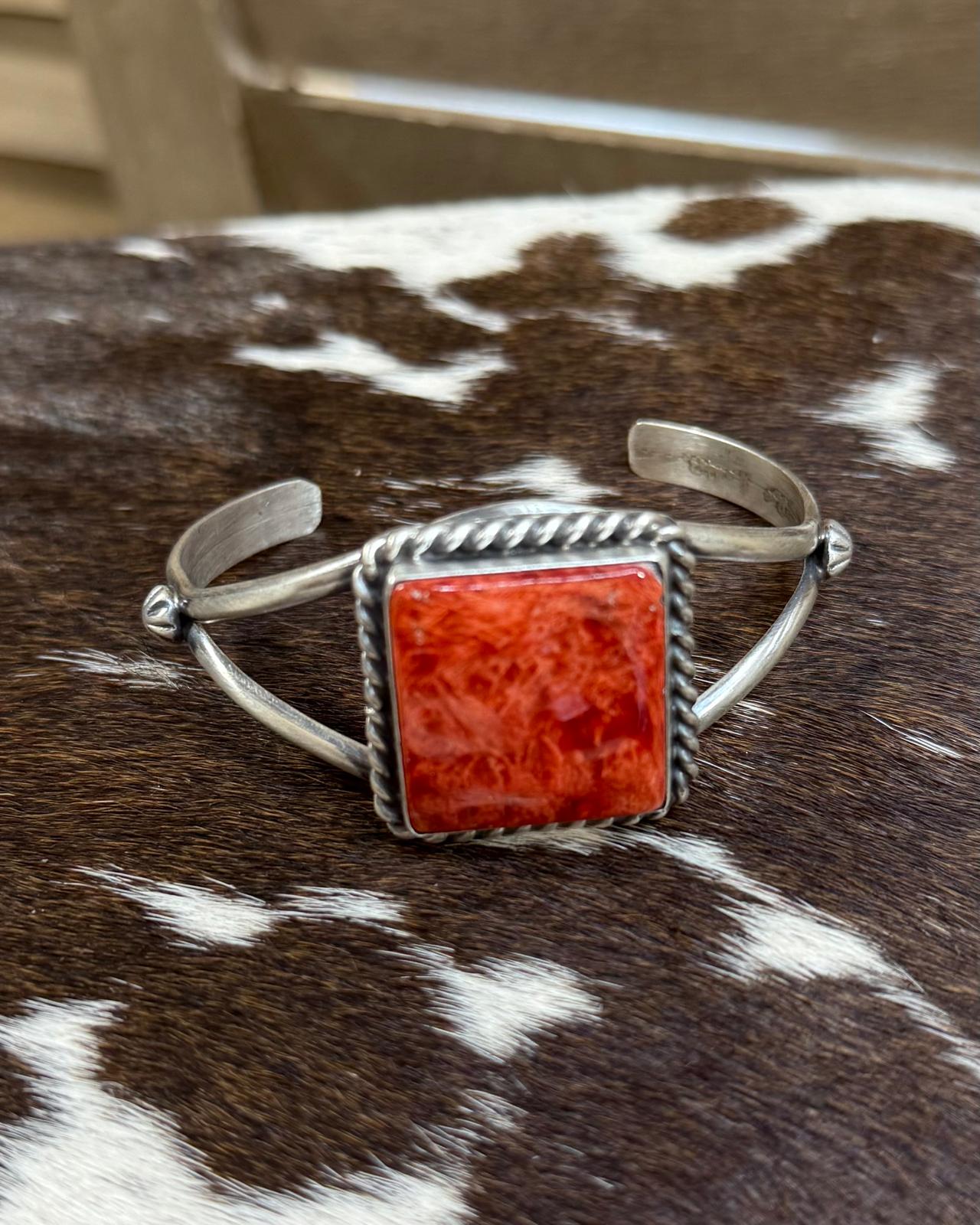 Red Spiny Square Cuff *Native