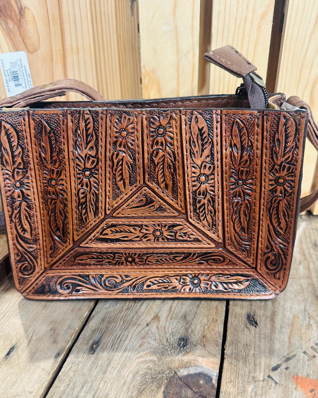 Zipper tooled Crossbody