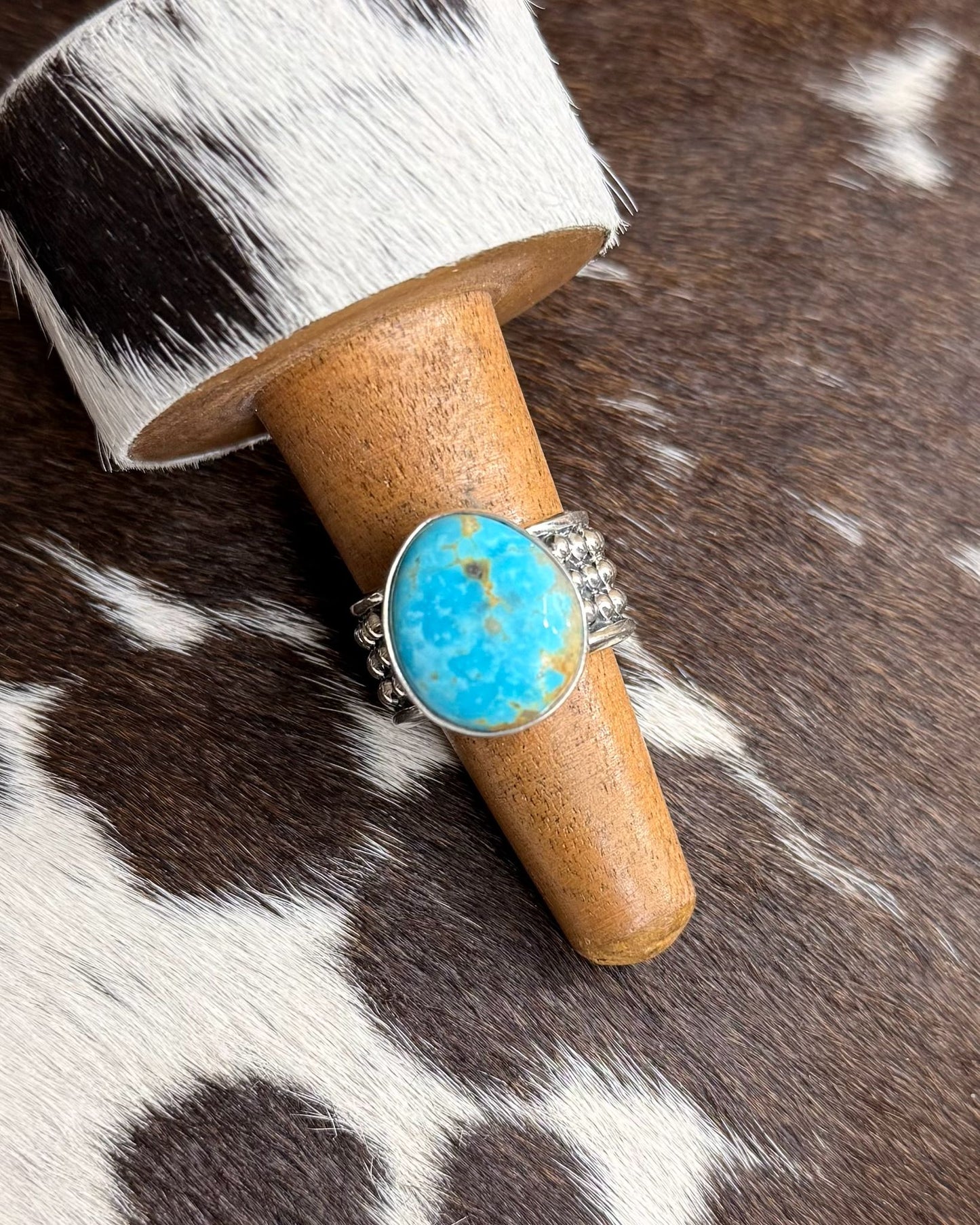 Kingman Studded Stone Ring (Sz8) *NonNative