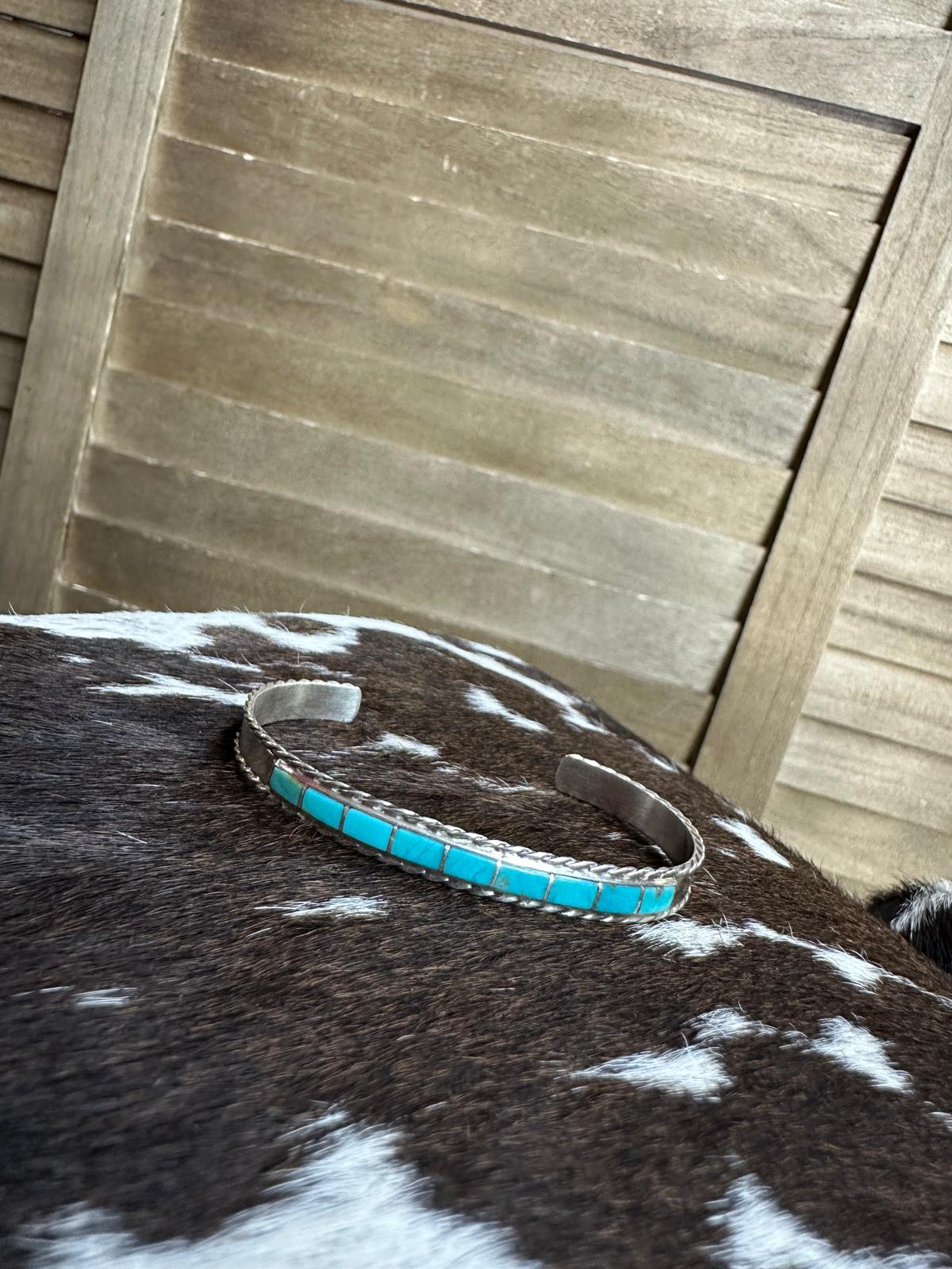 Inlay Dainty Turquoise Cuff *Native