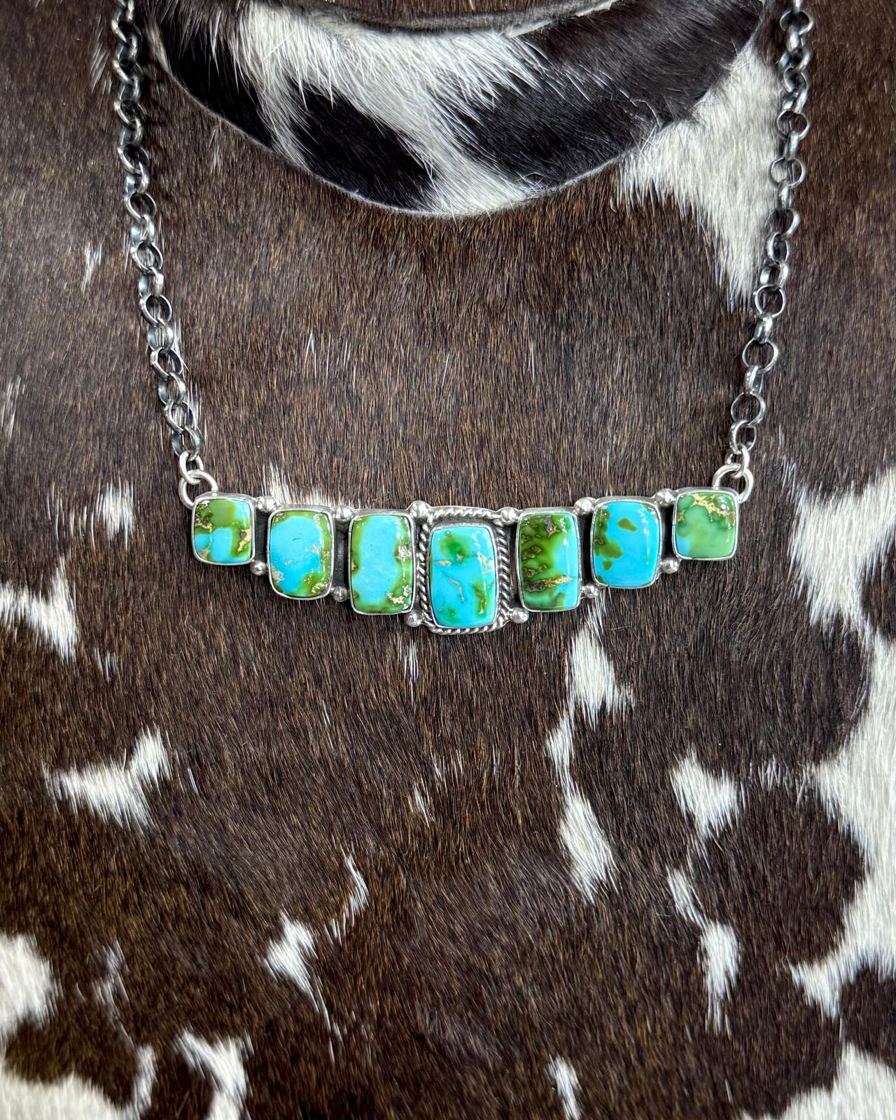 22" P.Yazzie 7 Stone Sonoran Necklace