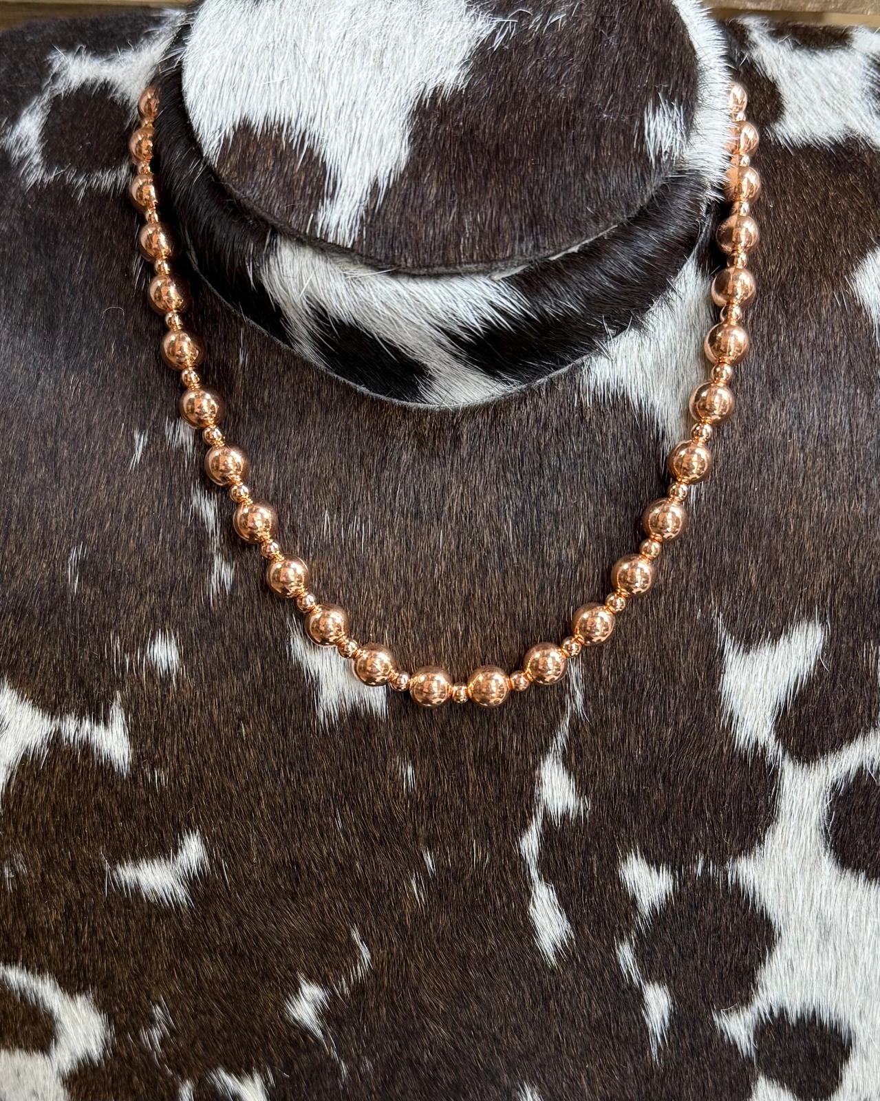 8mm 16" Copper Multi Pearl Necklace
