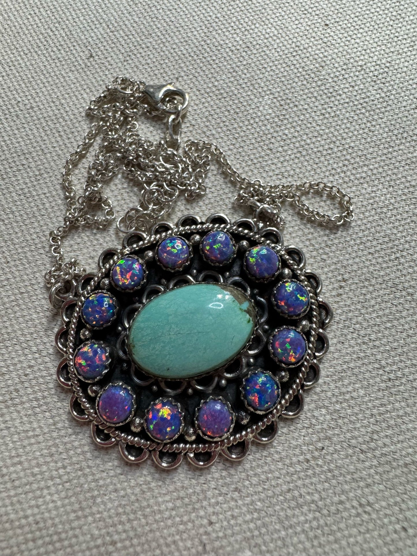 Opal Turquoise Cluster Necklace *Non Native