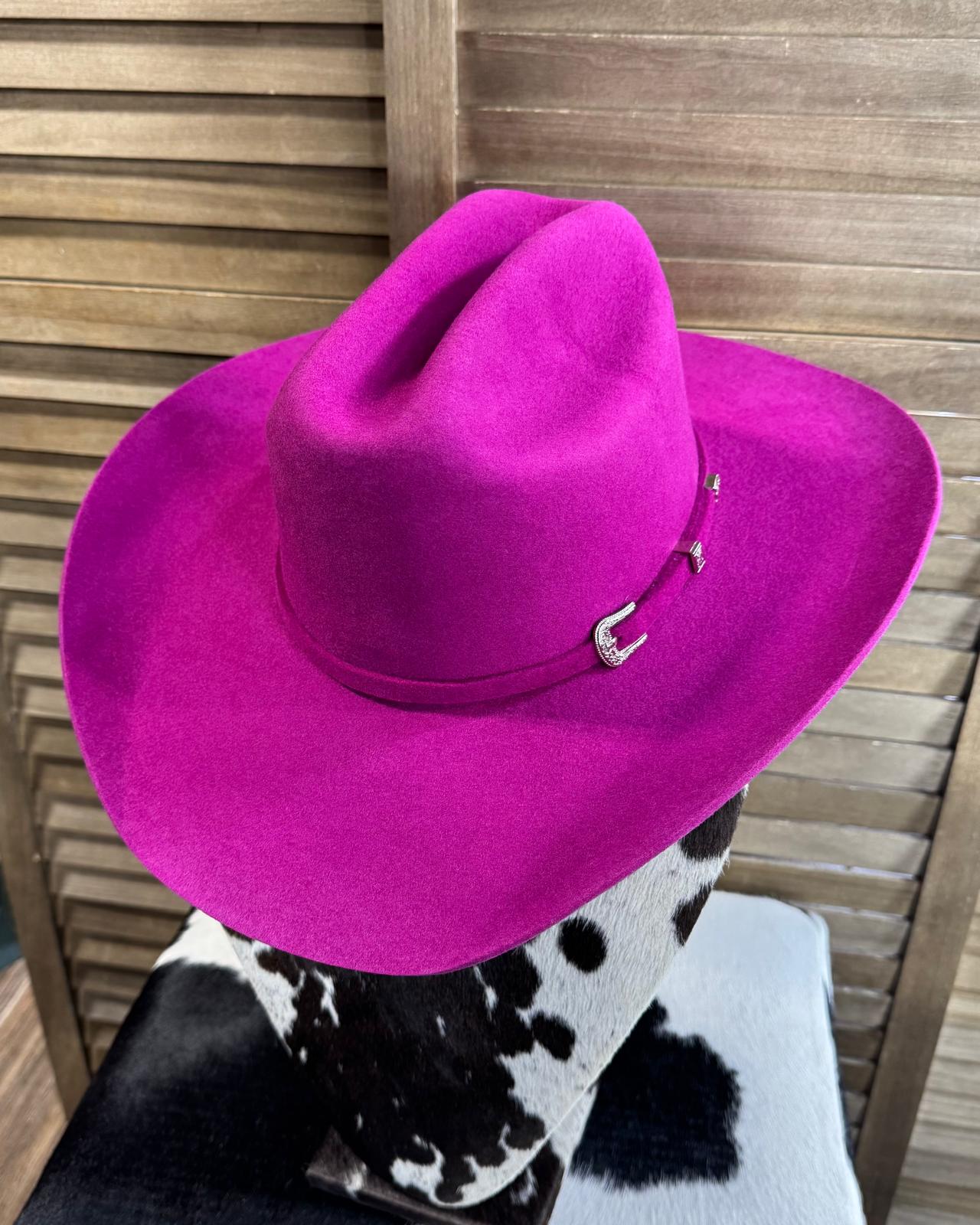 Hot Pink Magenta Cattleman Tejana Felt Hat – My Pretty in Pink display picture 2