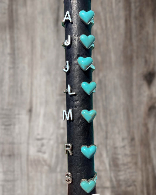 Sterling Initial Heart Ring *sz 9-11