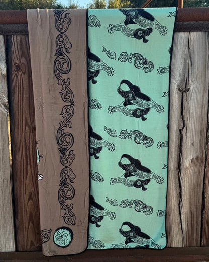 Boots and Burlap Blanket