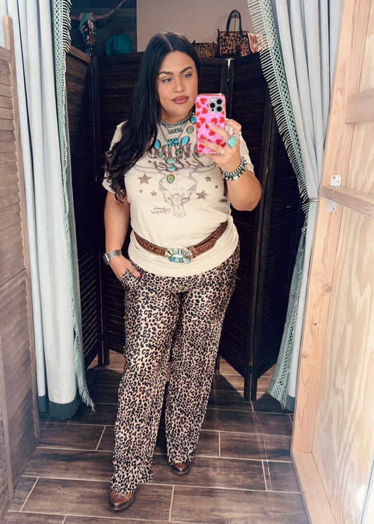 Leopard Plisse Pants