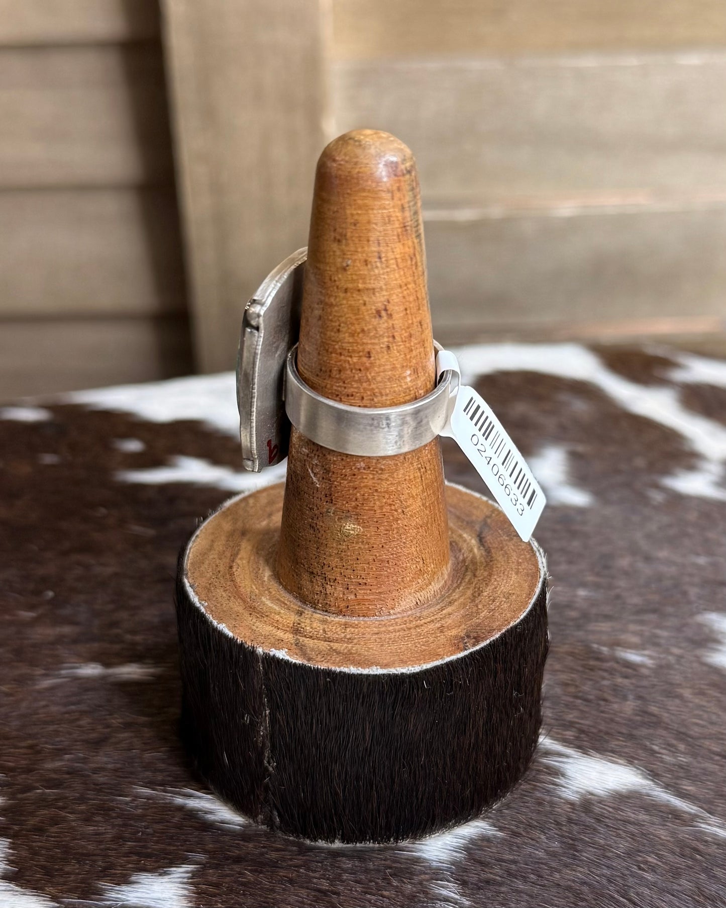 White Water Squared Stone Ring Sz 8 -  *Native