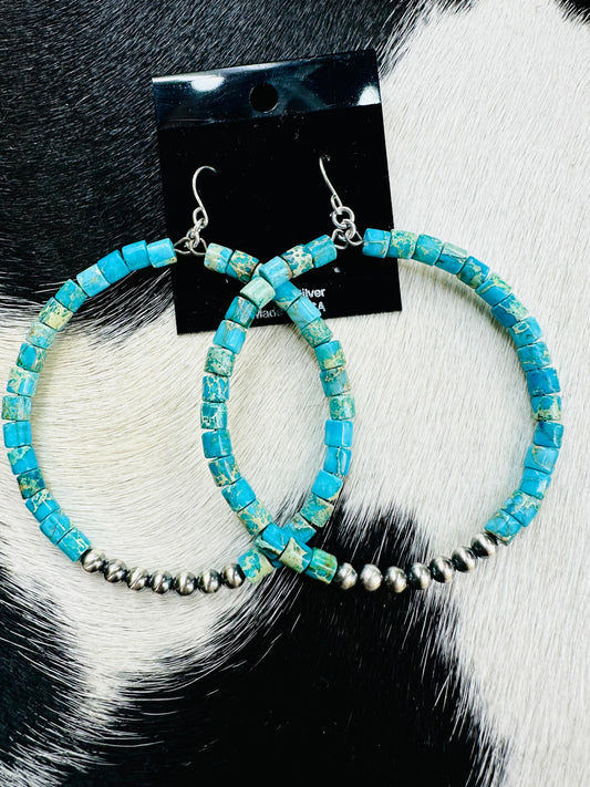 Turquoise Hoop Earrings