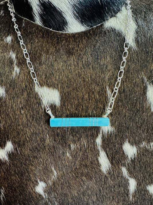 Dainty Turquoise Bar Necklace