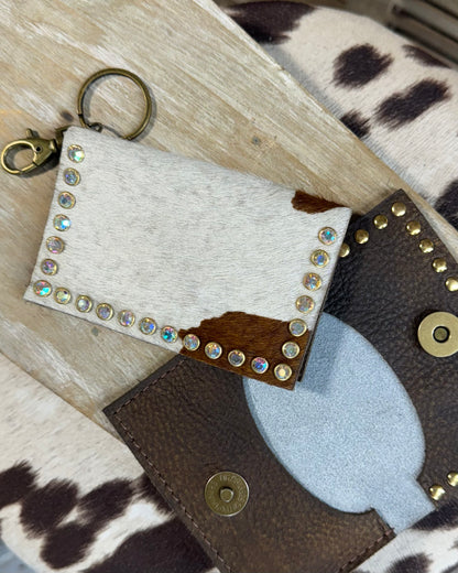 Brown Cowhide Becca Card Holder