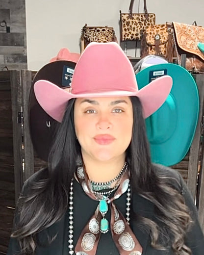 Pink Cattleman Tejana Felt Hat