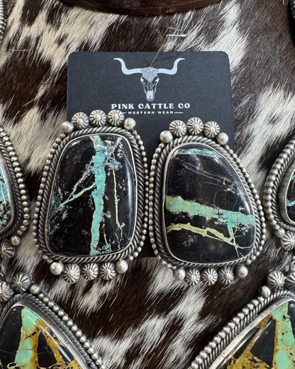 Eli Skeets Black Jack Lariat Statement Necklace *Native