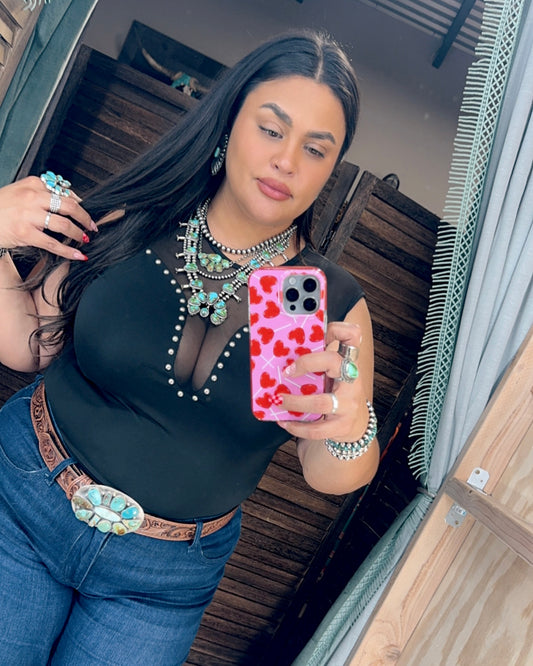 Studded Black Body Suit