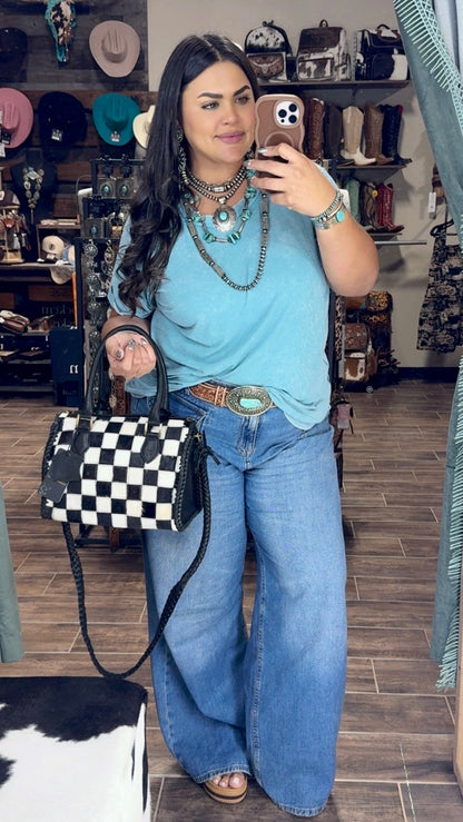 American Darling Cowhide Checkered Speedy