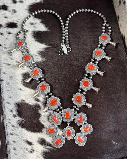 Gilbert Nez Coral Squash Blossom *Native