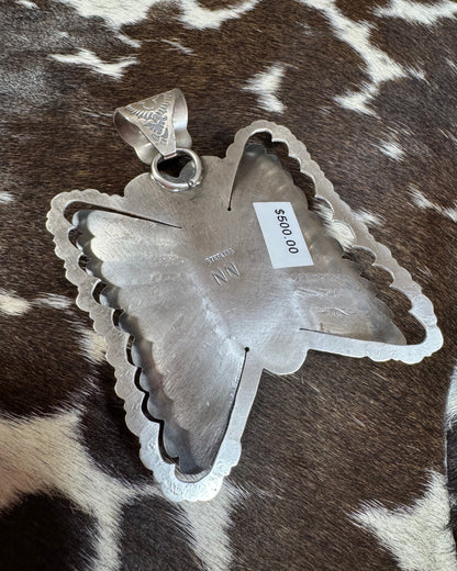 Ned Nez Jumbo Butterfly Pink Conch Pendant *Native
