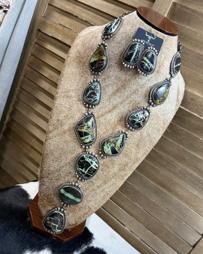 Eli Skeets Black Jack Lariat Statement Necklace *Native