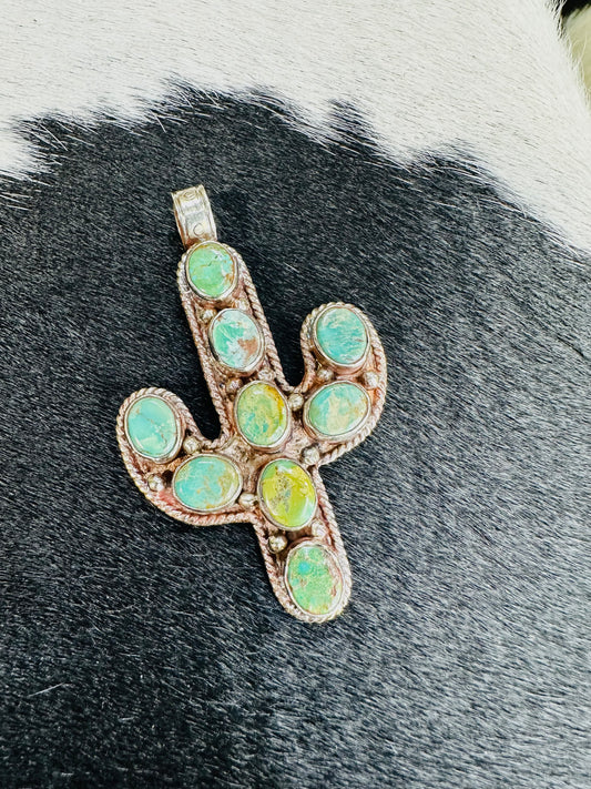 Tibet Cactus Turquoise Pendant