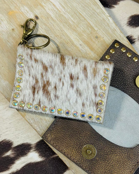 Brown Cowhide Becca Card Holder