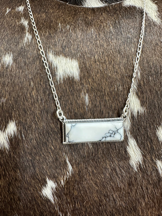 Howlite Bar Necklace