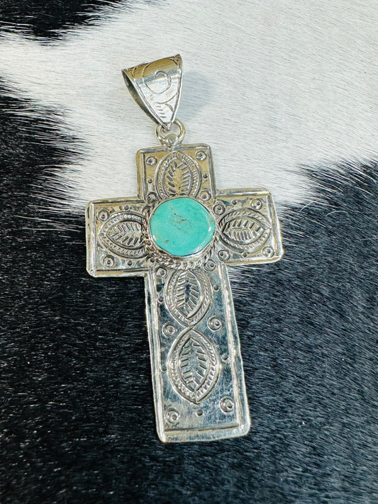 Tibet Turquoise Cross Pendant