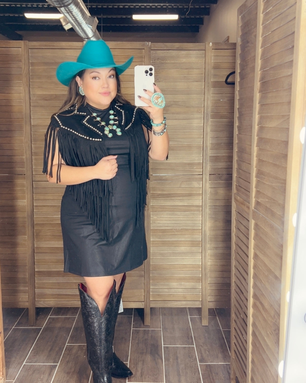 Black Studded Fringe Collar Shoulder Shrug