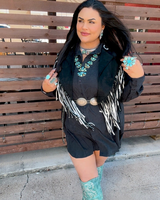 Lucky Fringe Collar Shoulder Shrug