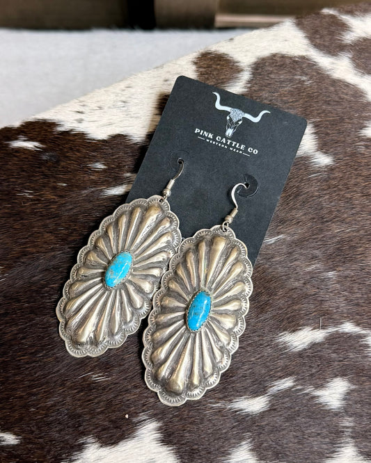 Rita Lee Turquoise Concho Dangles *Native