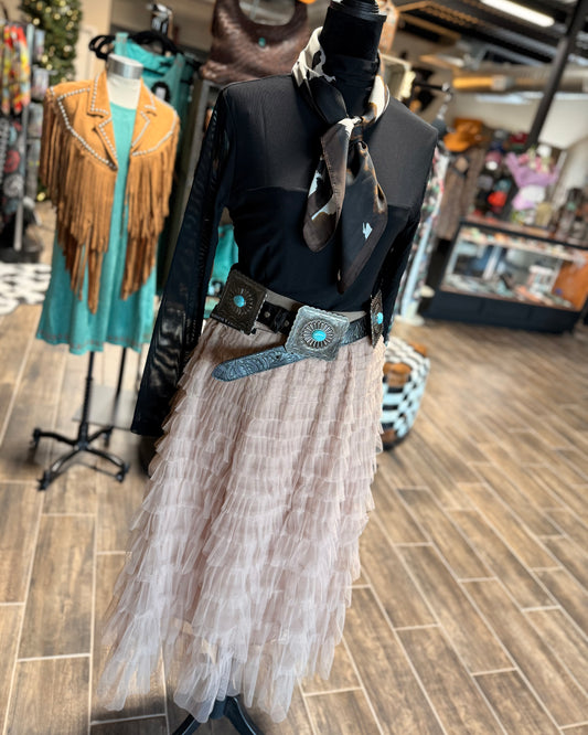 Tiered Ruffle Maxi Skirt