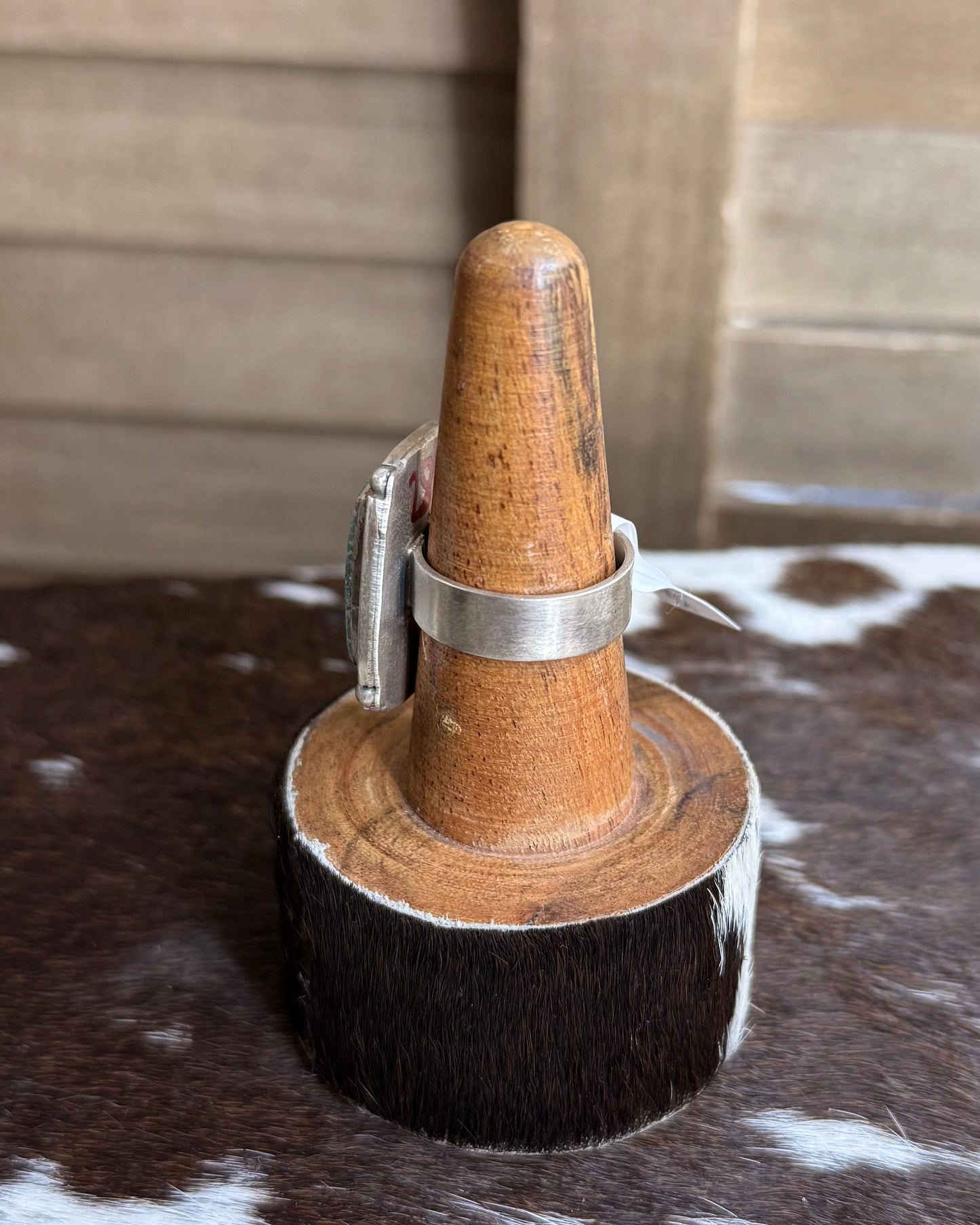 White Water Squared Stone Ring Sz. 8.5 - *Native