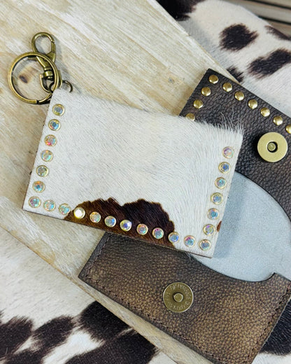 Brown Cowhide Becca Card Holder