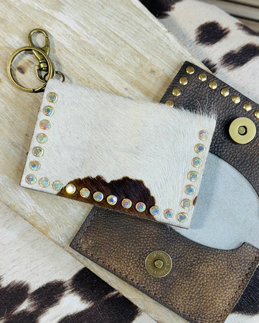 Brown Cowhide Becca Card Holder