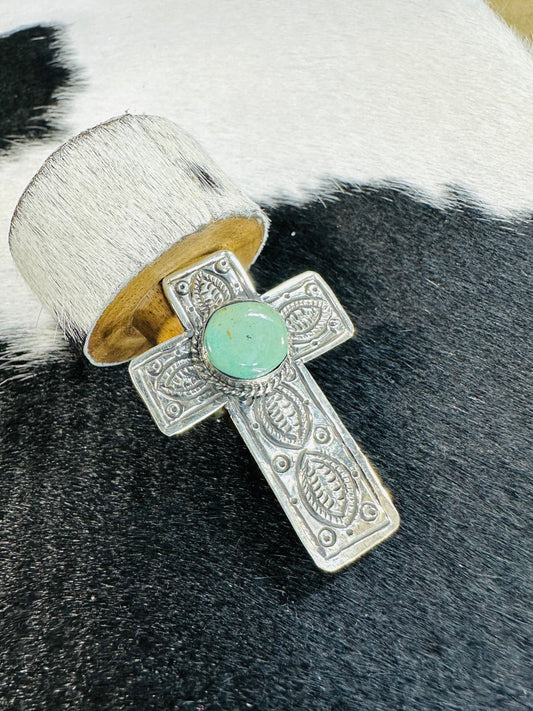 Tibet Turquoise Cross Ring