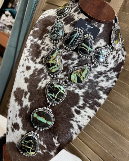 Eli Skeets Black Jack Lariat Statement Necklace *Native