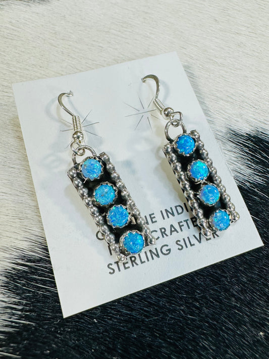 Blue Opal Mini Dangle *Sterling