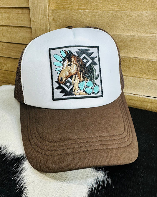 Turquoise Horse Trucker Hat